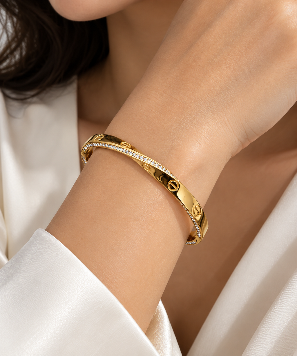 Theia Eterna Cuff Bracelet -18KT Gold