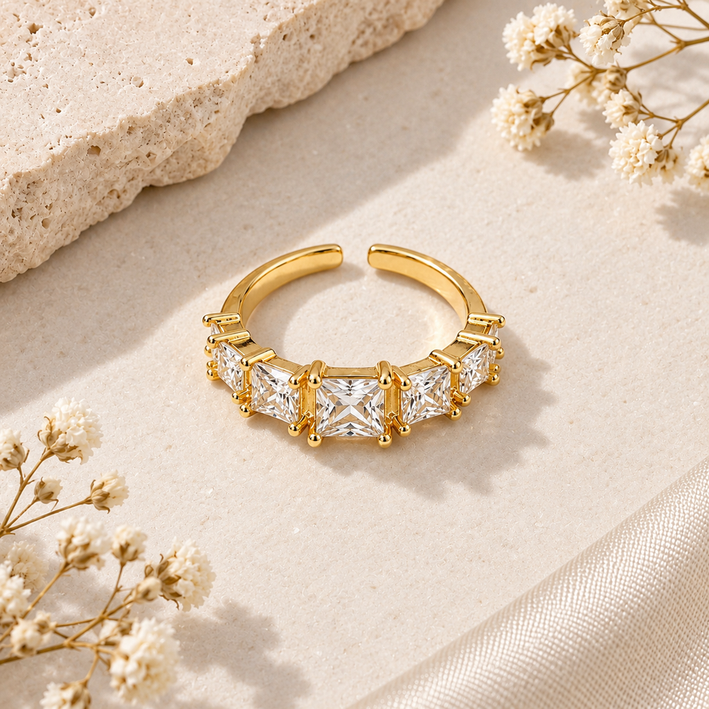 Verde Élan Ring -18KT Gold Plated