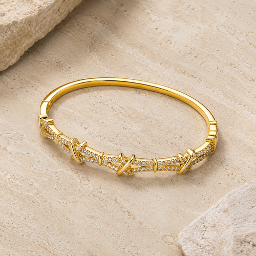 Aurelia X Cuff Bracelet - 18KT Gold Plated
