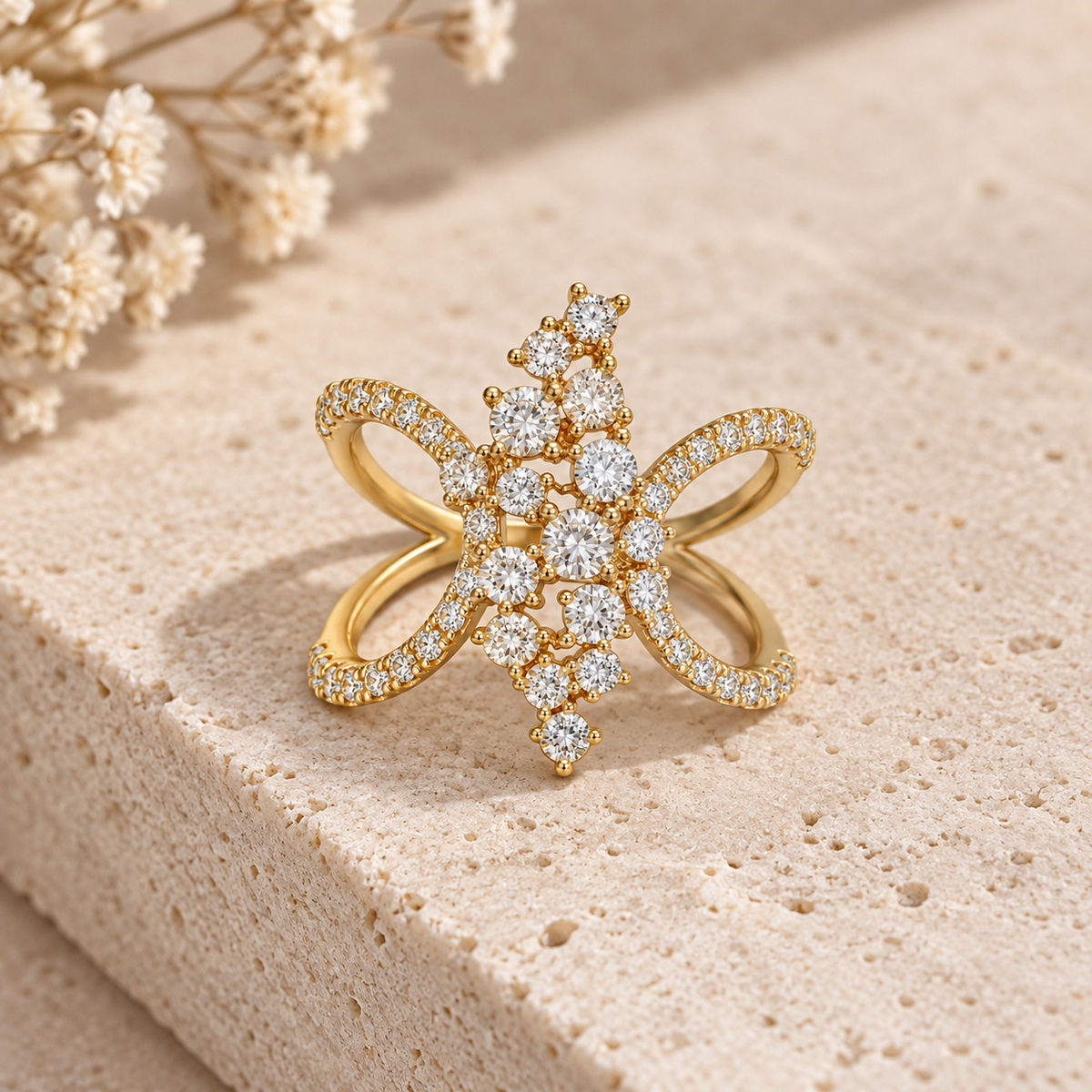 Chrysallis Ring -18KT Gold Plated