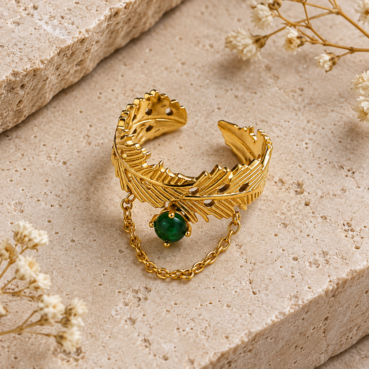 Blossom leaf Ring -18KT Gold Plated