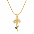 Flower Drop Pendant -18KT Gold Plated
