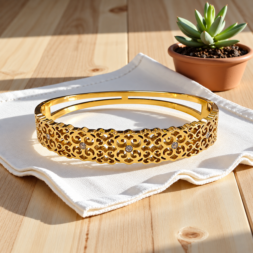 Theia Heritage Cuff Bracelet- 18KT Gold Plated