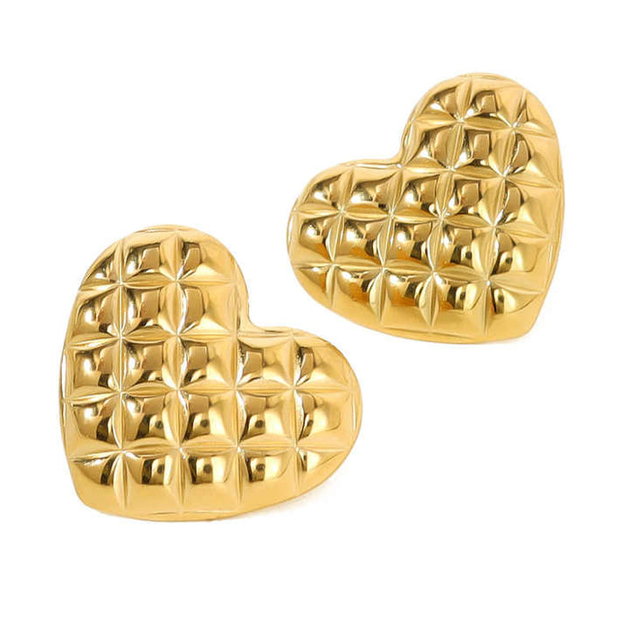 Pierce My Heart Stud Earrings - 18KT Gold Plated