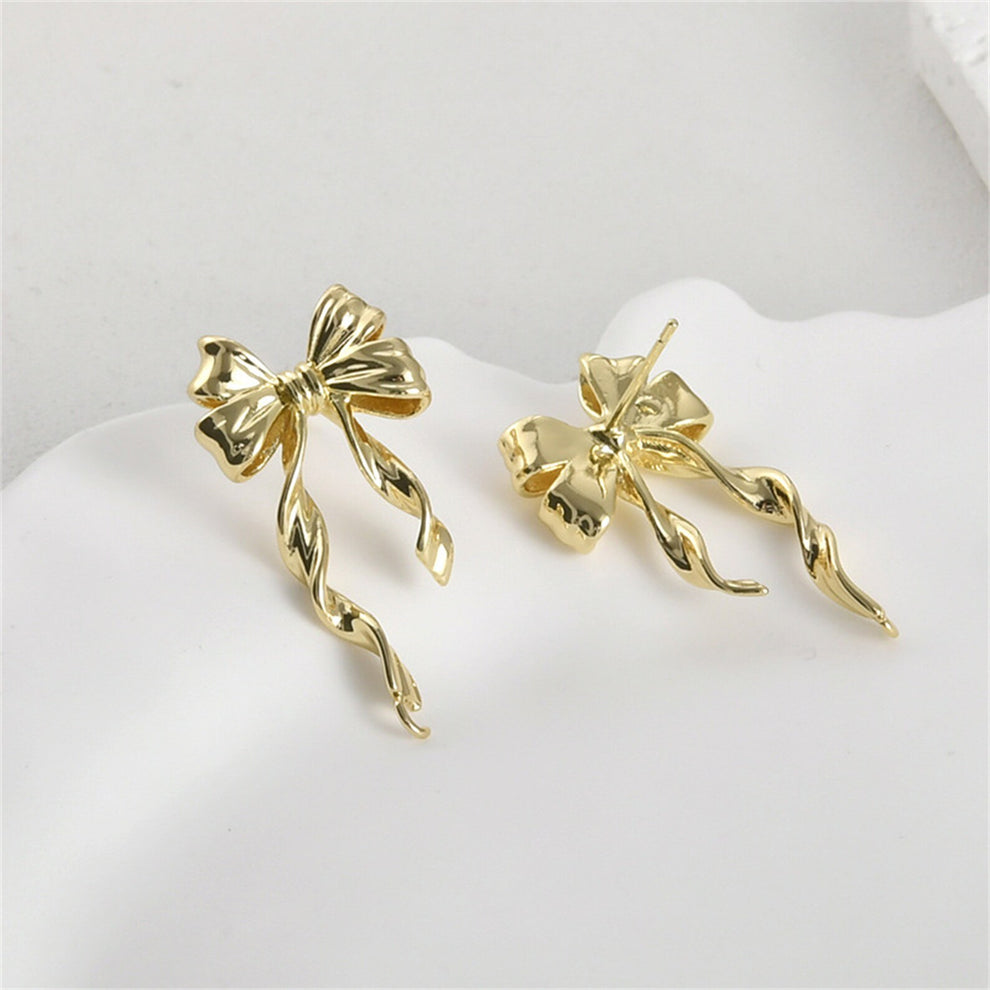 Big Pookie Bow Statement Earrings - Demifine 18KT Gold Plated