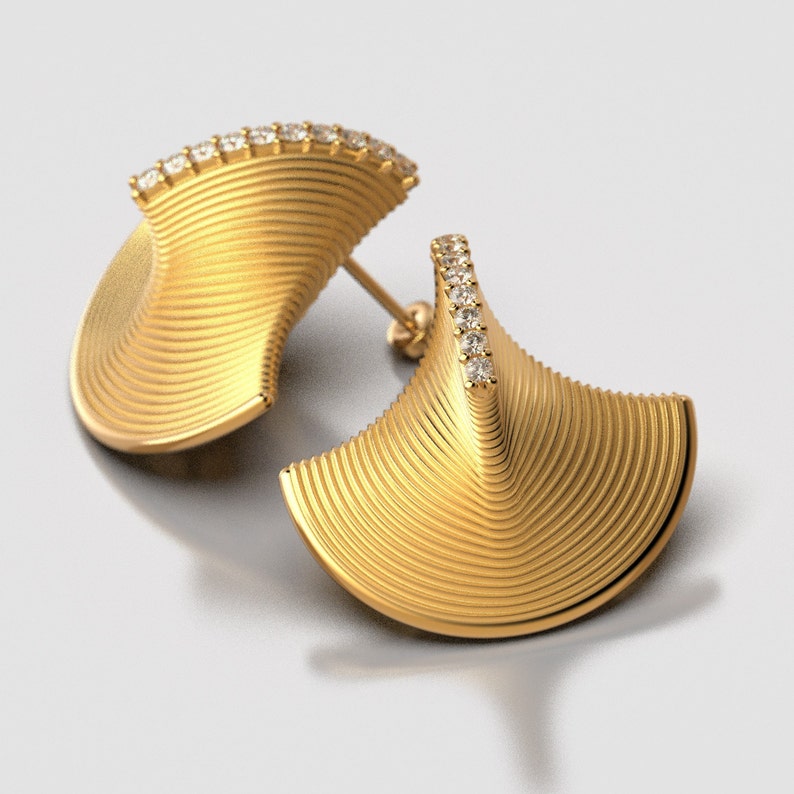 Victorian Vintage Firework stud Earring - Demifine 18KT Gold Plated
