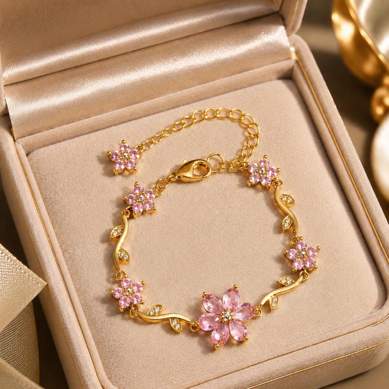 Sakura Bloom Bracelet – 18KT Gold Plated