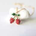 I Love Strawberries Pendant -18KT Gold Plated