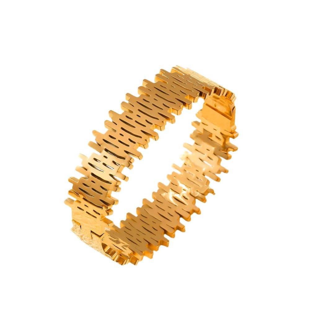 ZigZag Statement Handcuff Bracelet - Demifine 18KT Gold Plated