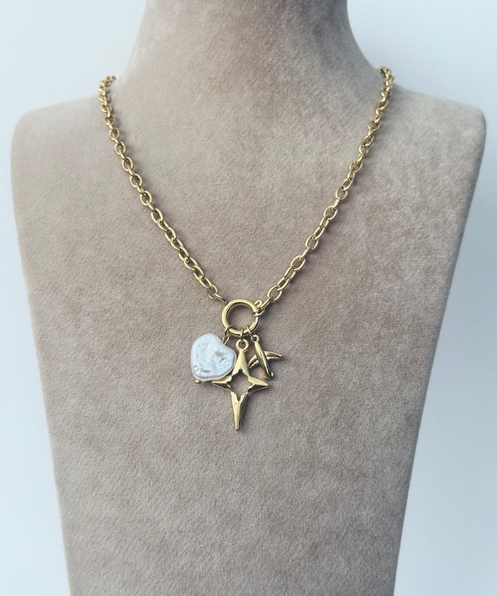 Fly to the Star Charms Pendant - 18KT Gold Plated