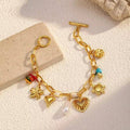 Queen of Hearts Charms Bracelet -18KT Gold Plated