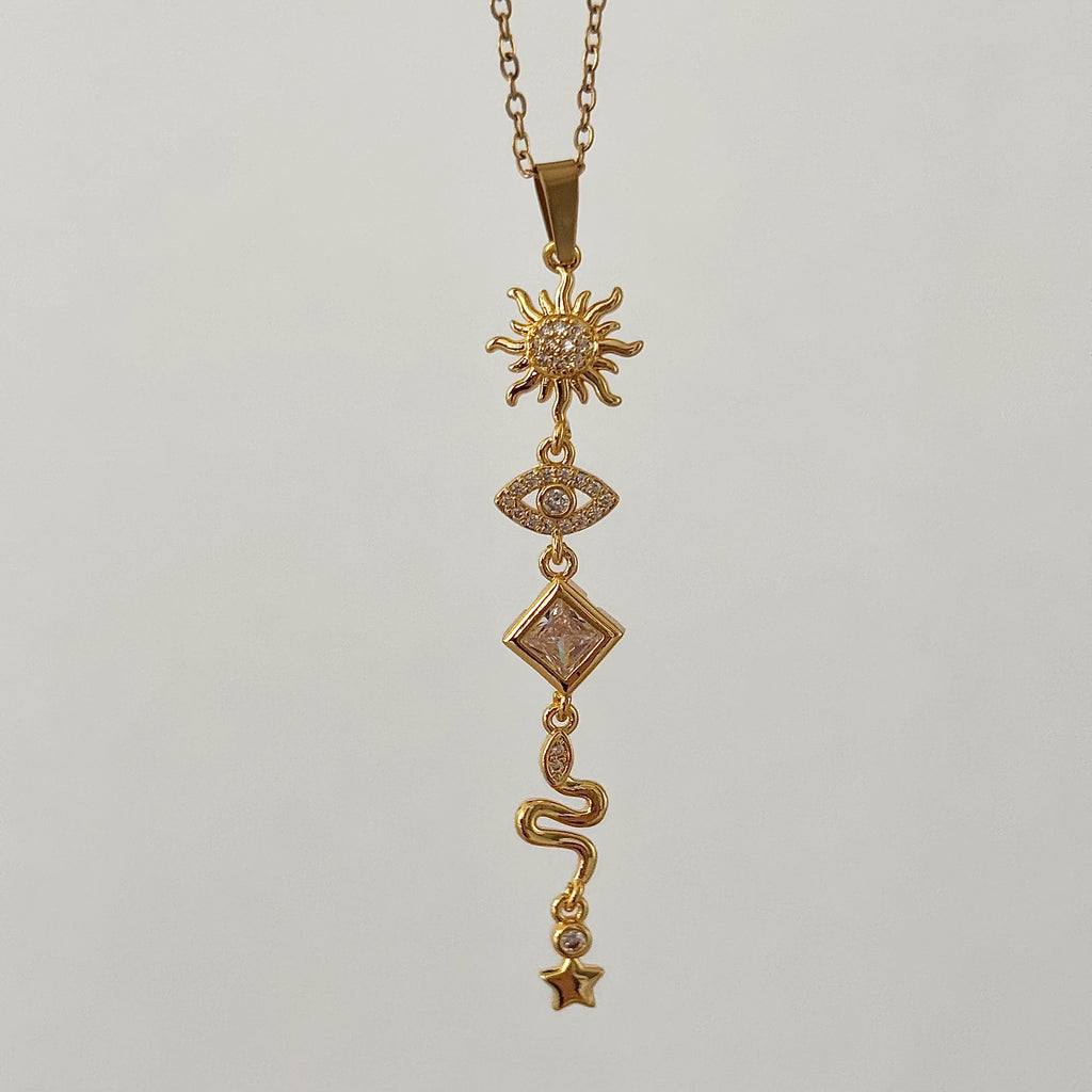 The Mystic Linear Pendant -18KT Gold Plated