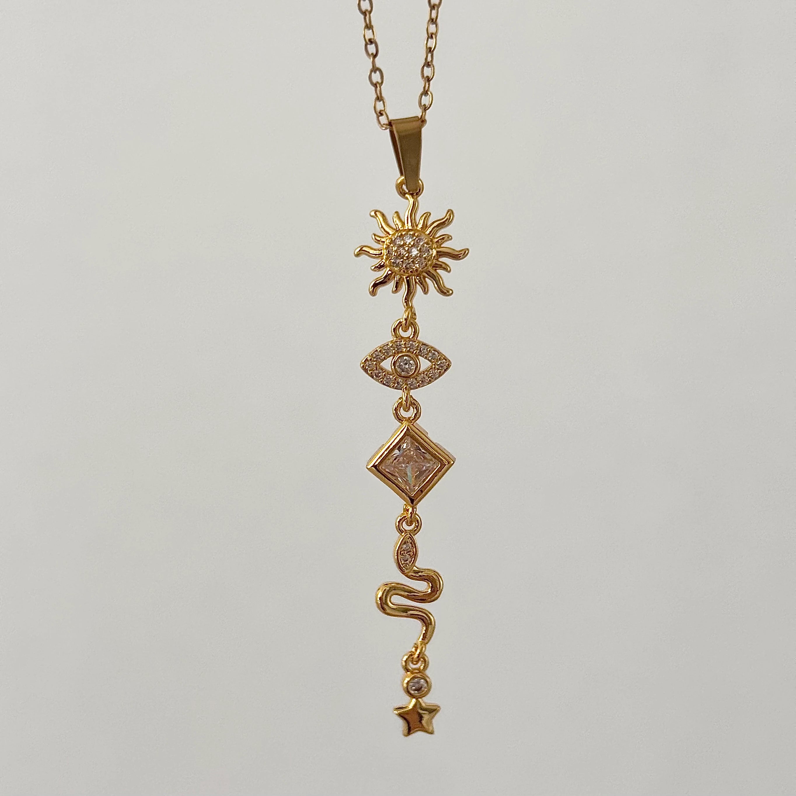 The Mystic Linear Pendant -18KT Gold Plated