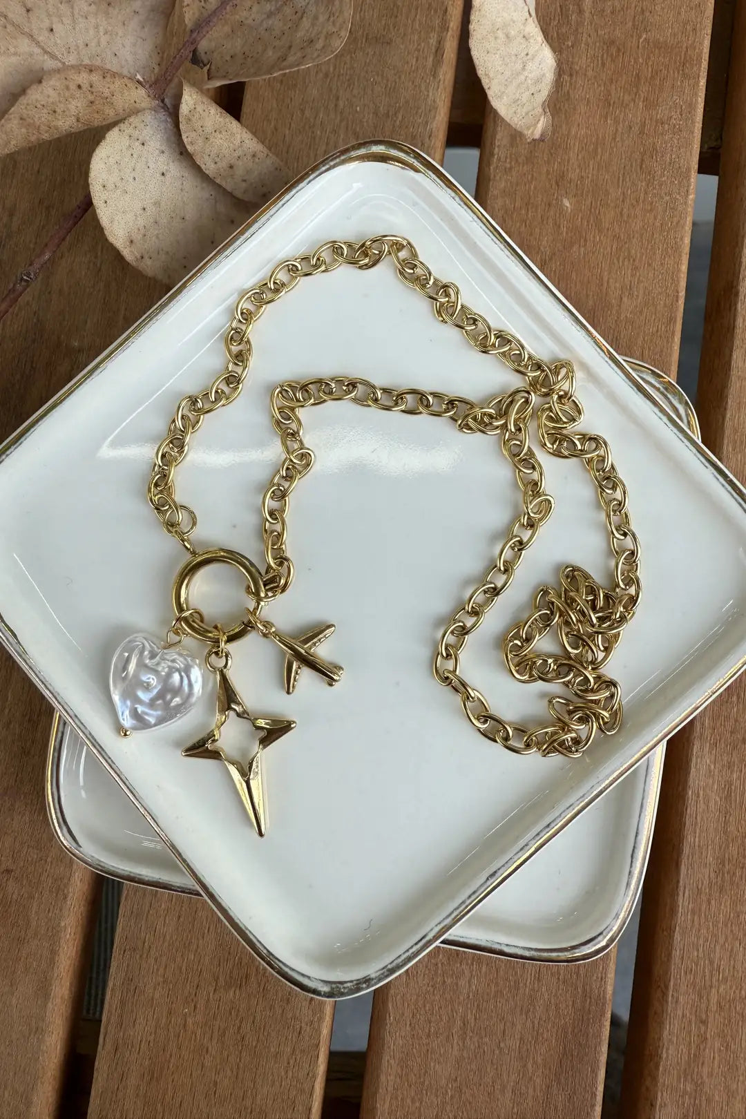 Fly to the Star Charms Pendant - 18KT Gold Plated