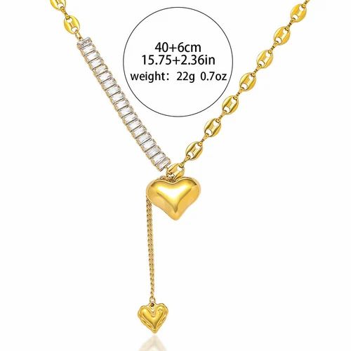 I heart Tennis Dazzling love Pendant Chain - Demifine 18KT Gold Plated