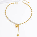 I heart Tennis Dazzling love Pendant Chain - Demifine 18KT Gold Plated