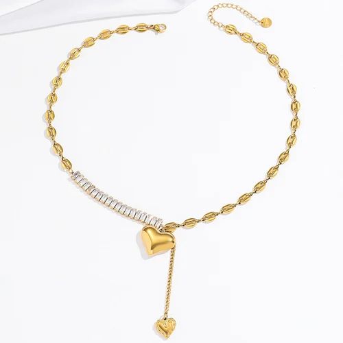 I heart Tennis Dazzling love Pendant Chain - Demifine 18KT Gold Plated