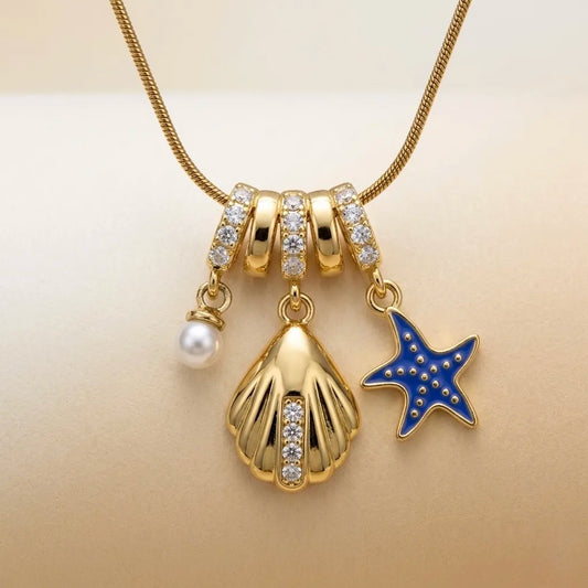 Beach Day Charms Pendant -18KT Gold Plated