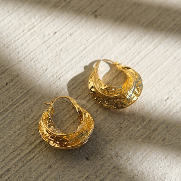 Sella hoop Earring - Demifine 18KT Gold Plated