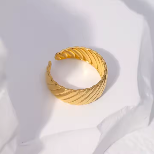 Aurelia Texture Band Ring - Demifine 18KT Gold Plated
