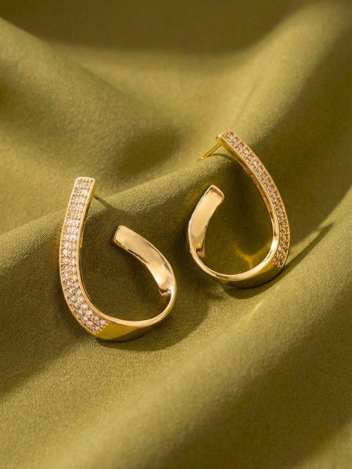 Aurelia Zirconia Stud Earrings -18KT Gold Plated