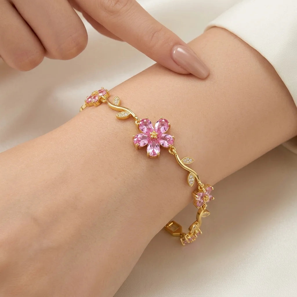 Sakura Bloom Bracelet – 18KT Gold Plated