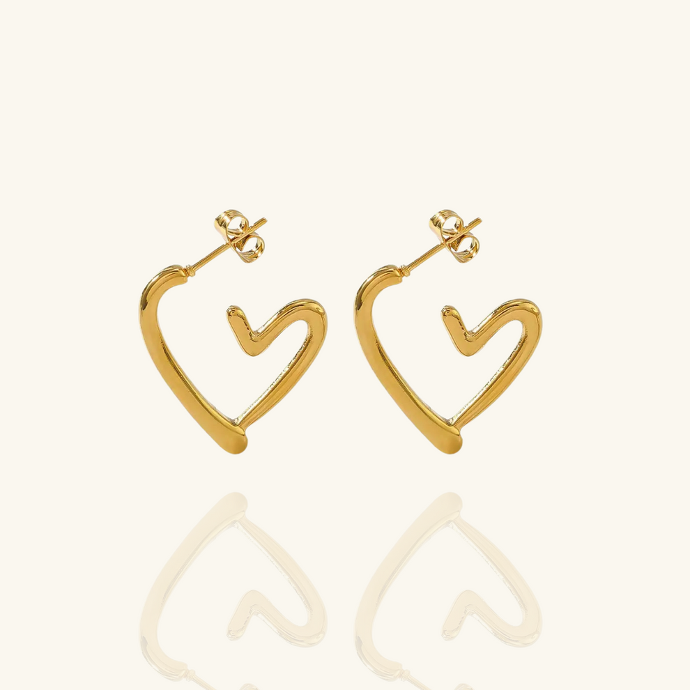 broken heart hoop Earring - Demifine 18KT Gold Plated