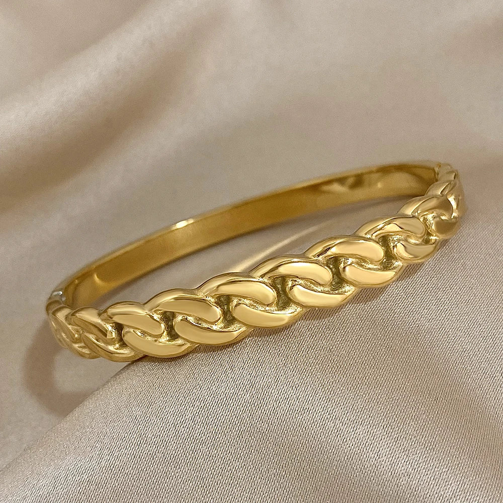 Linked to You Cuff Bracelet -18KT Gold Plated