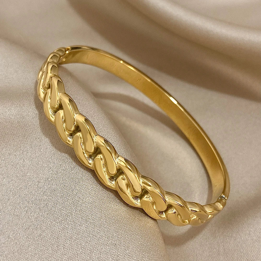 Linked to You Cuff Bracelet -18KT Gold Plated