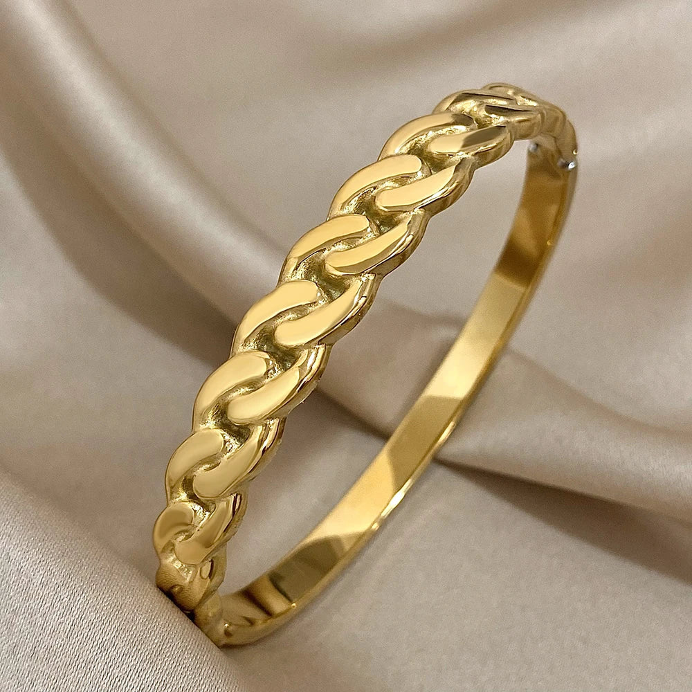 Linked to You Cuff Bracelet -18KT Gold Plated