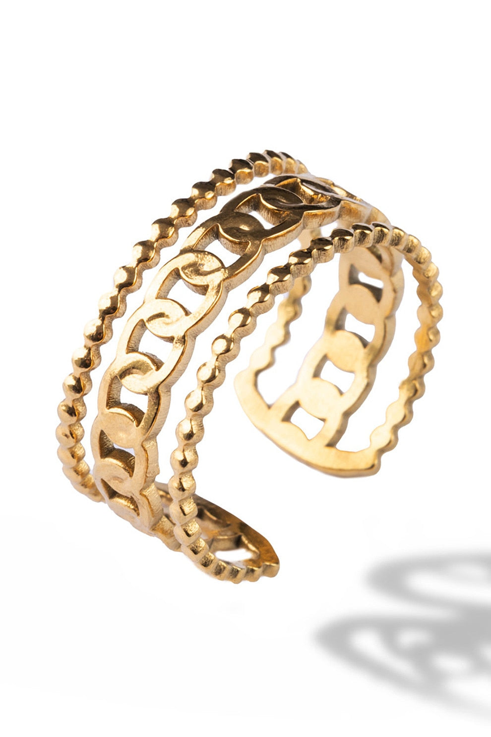 Nova Link Statement Ring - Demifine 18KT Gold Plated