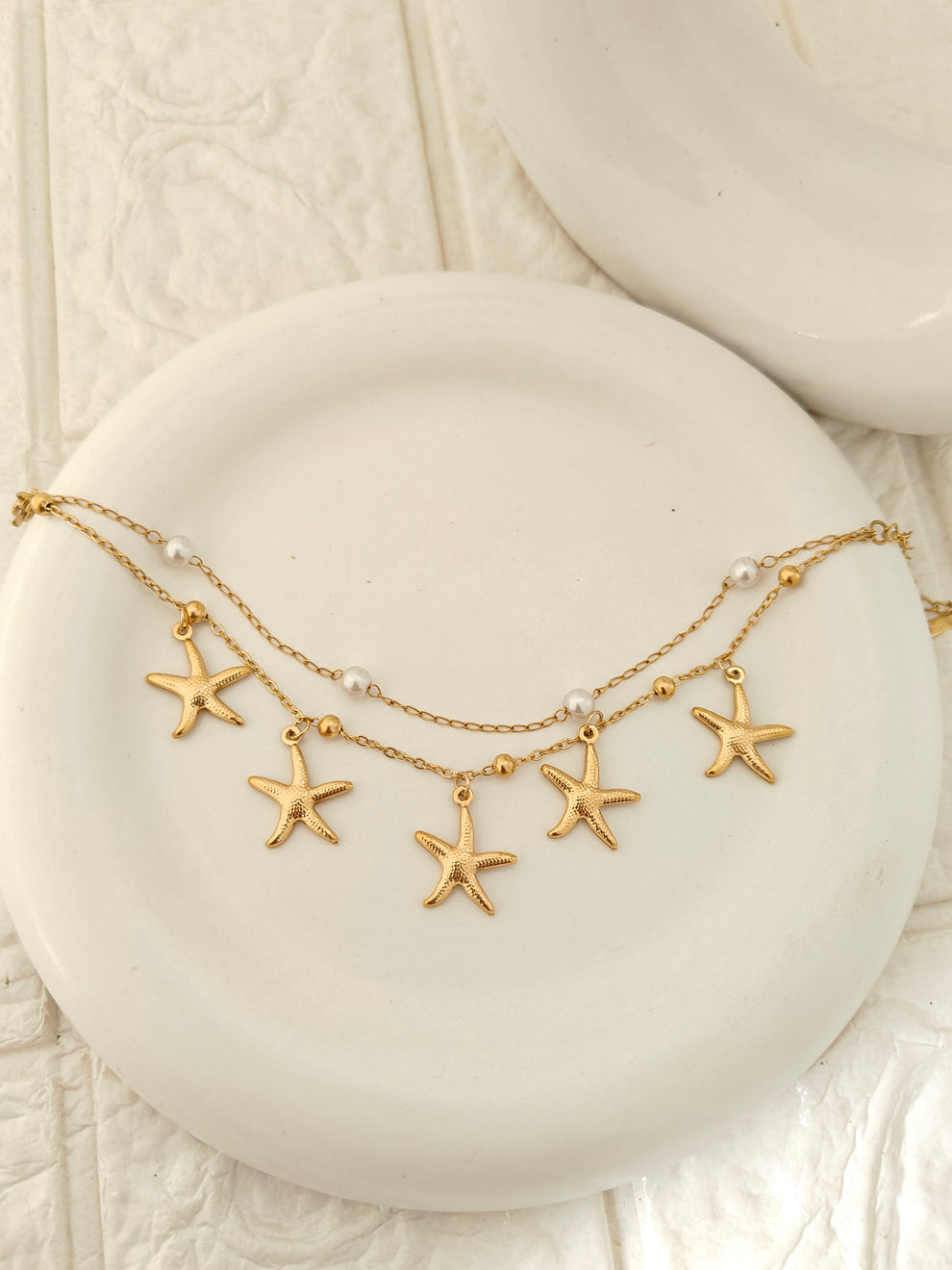 Starfish Multilayer Charms Bracelet - Demifine 18kt Gold Plated