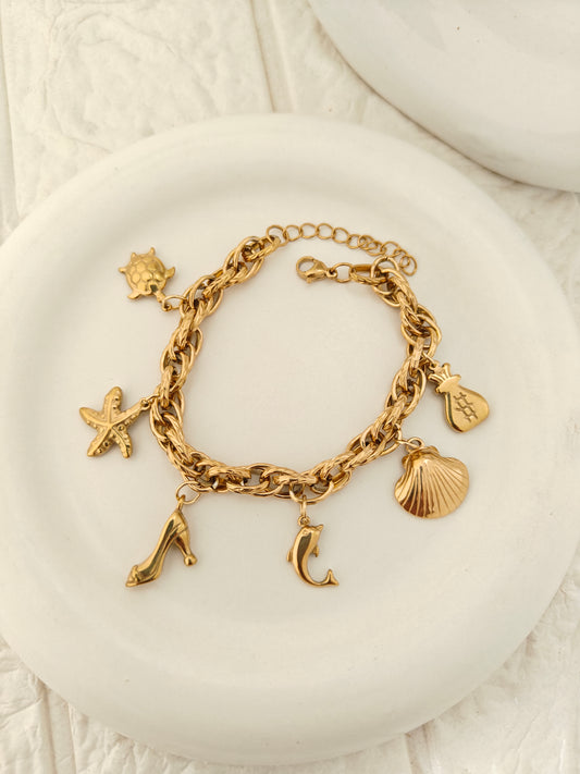 Boss Lady Multicharm Bracelet - Demifine 18KT Gold Plated