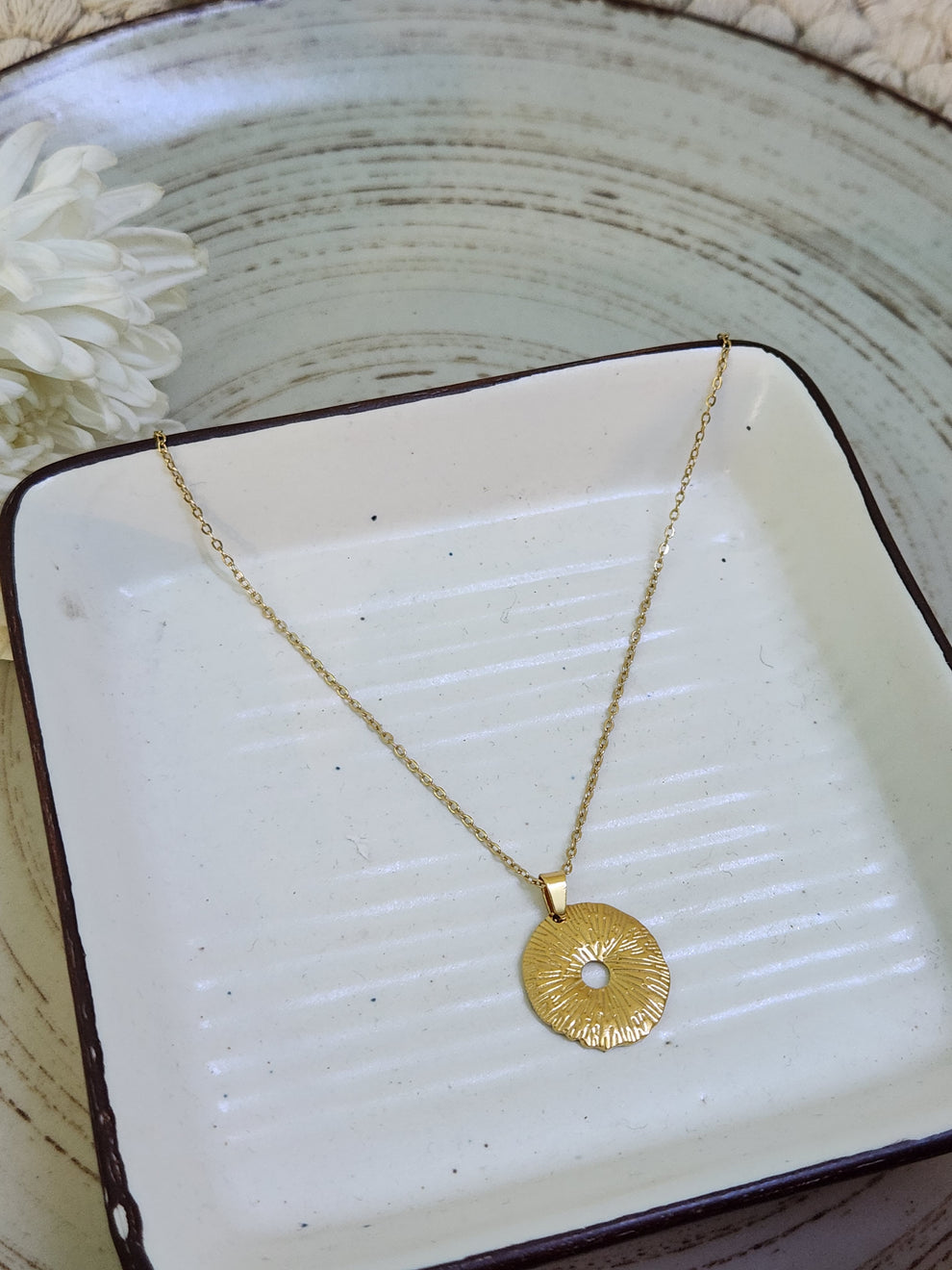 I love Donut Pendant -18KT Gold Plated