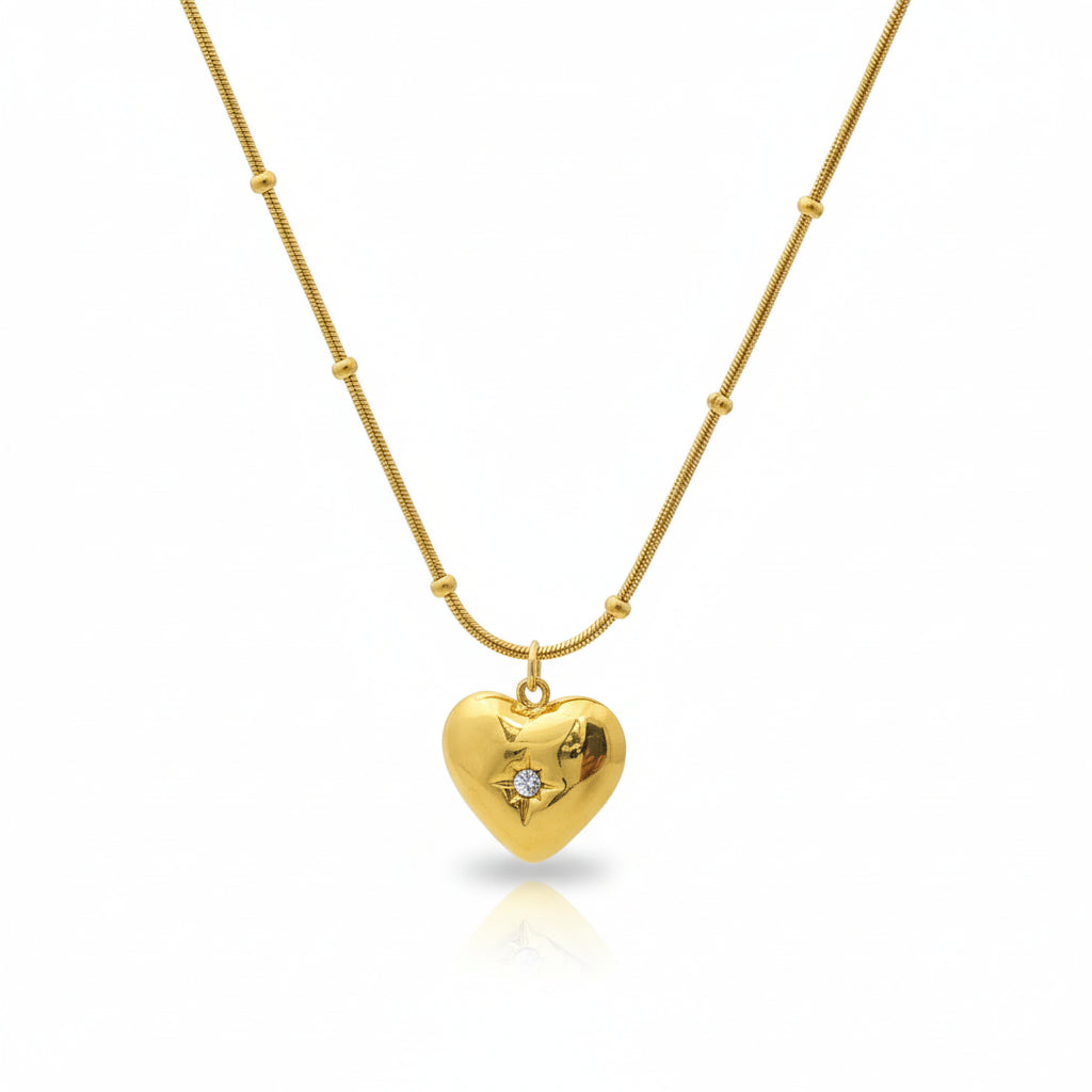 Heart of Diamond Pendant -18KT Gold Plated