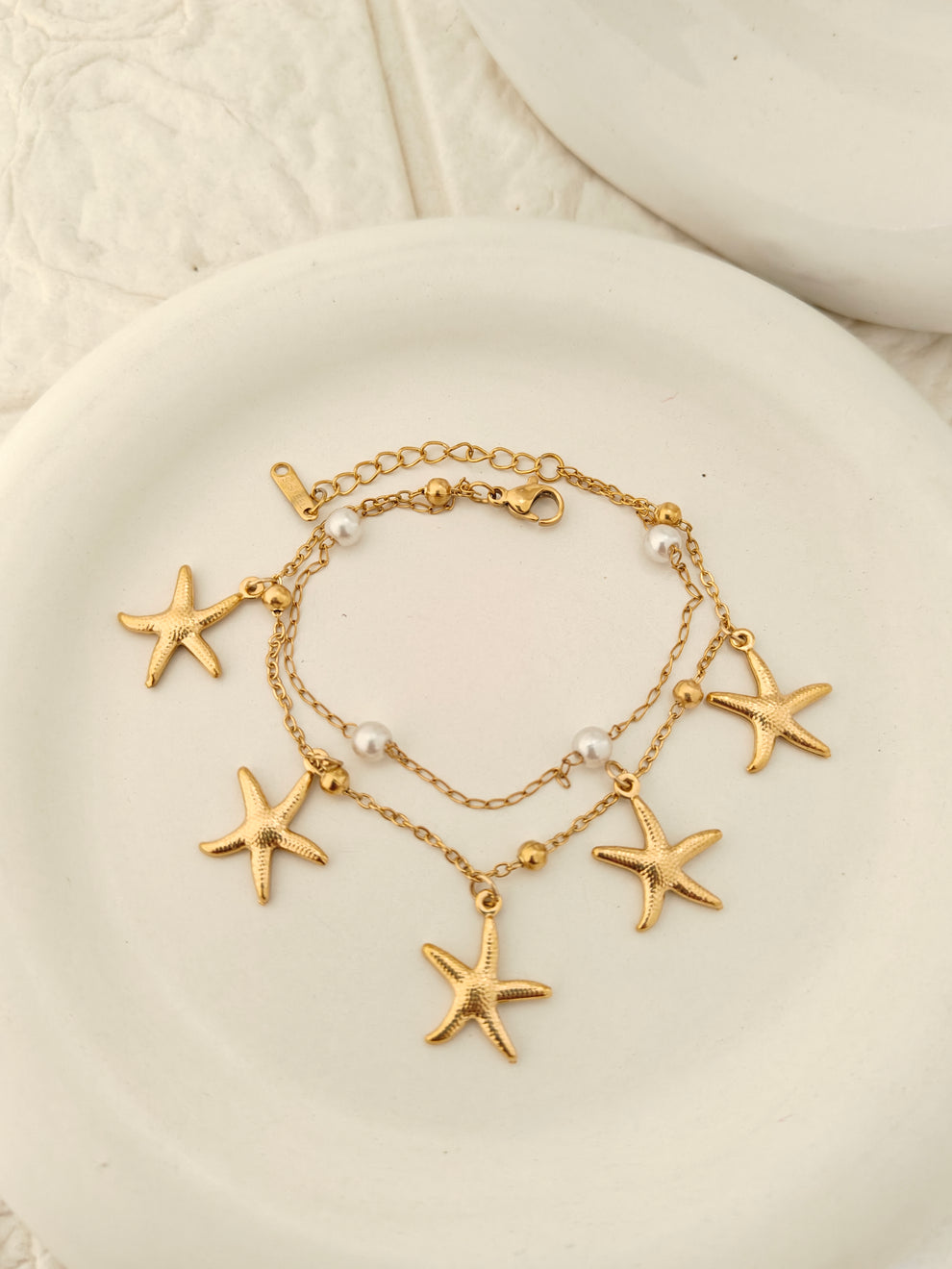 Starfish Multilayer Charms Bracelet - Demifine 18kt Gold Plated