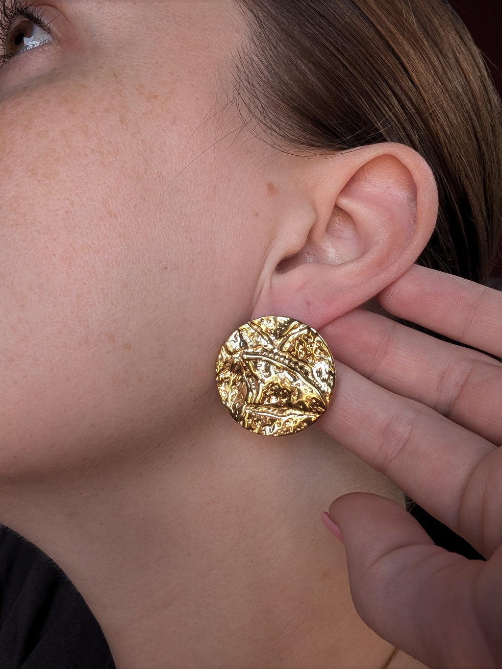 Romanian coin Stud Earrings - 18KT Gold Plated