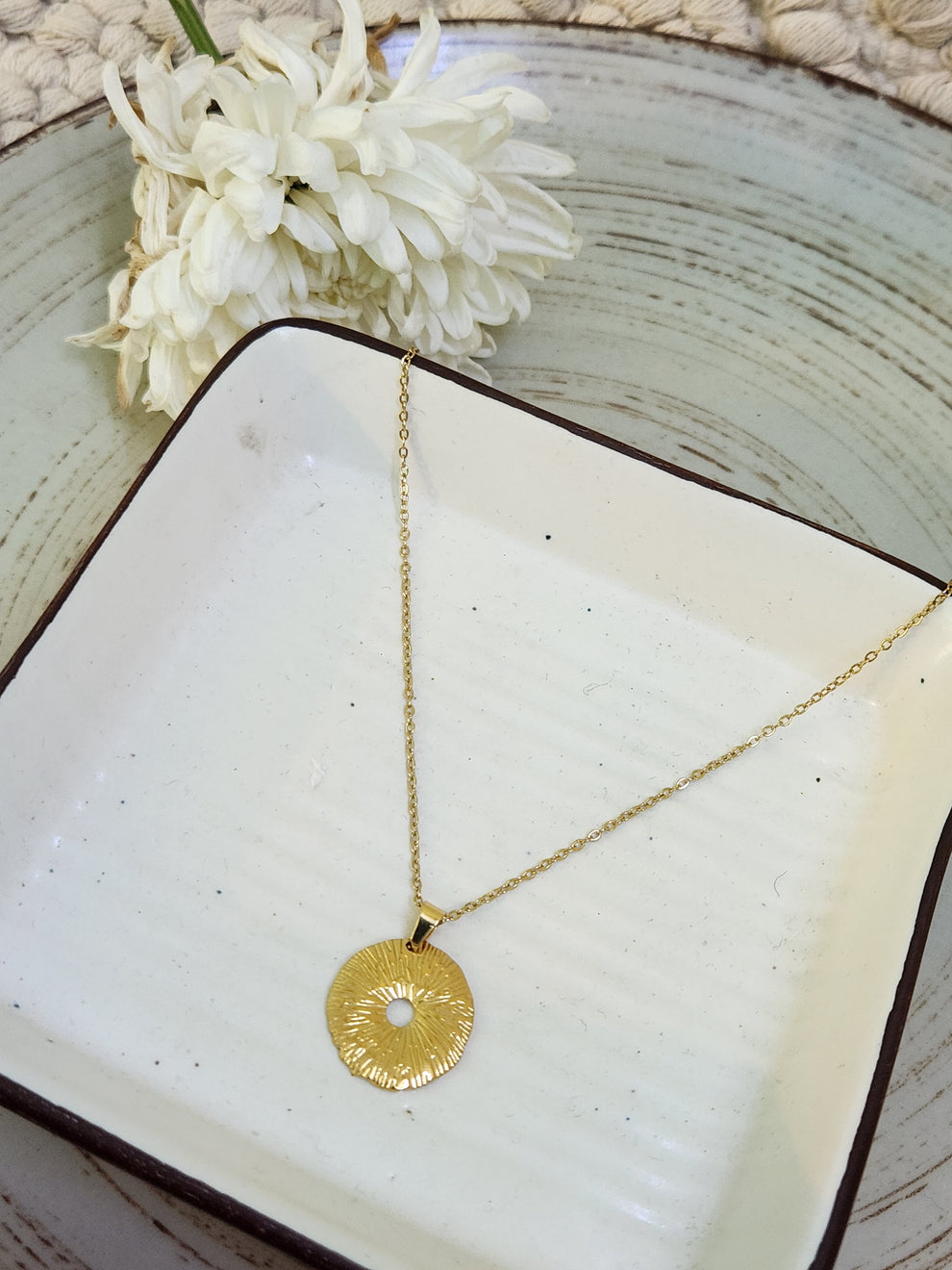I love Donut Pendant -18KT Gold Plated