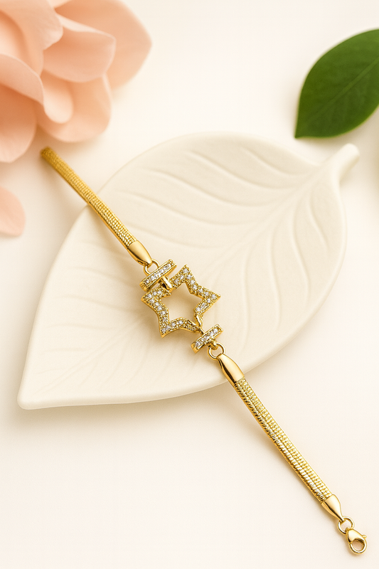Starry Night Zirconia Bracelet - 18 KT Gold Plated