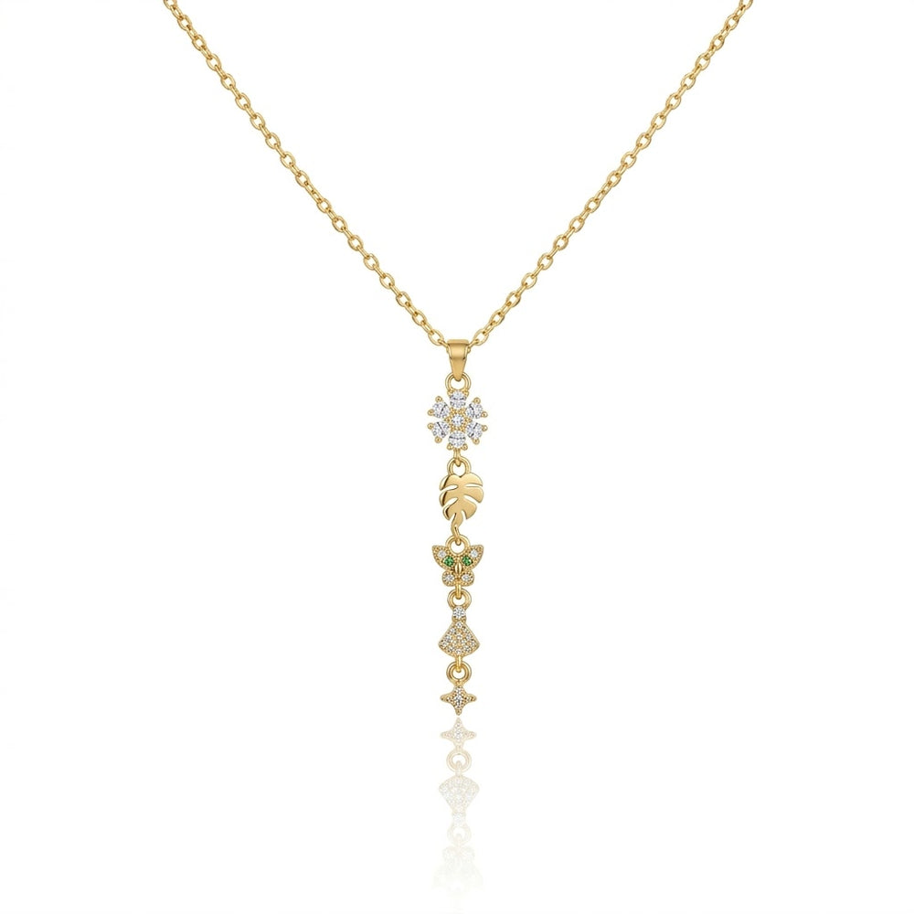 The Wildflower & Willow Drop Pendant - 18KT Gold Plated