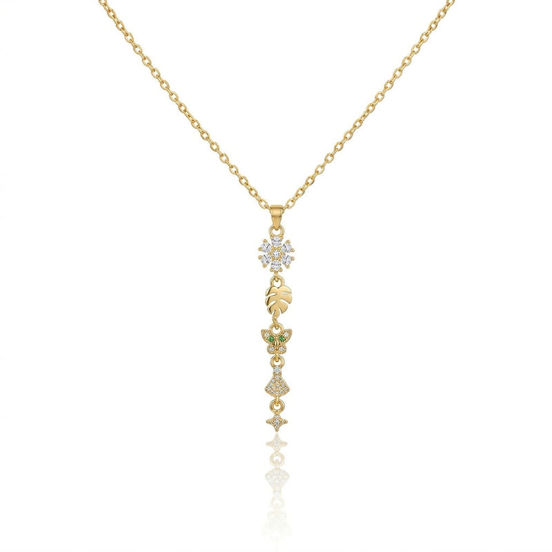 The Wildflower & Willow Drop Pendant - 18KT Gold Plated