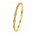 Zirconia Sleek Cuff Bracelet -18KT Gold Plated