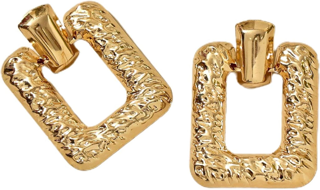 Rectanguler Drop Earring - Demifine 18KT Gold Plated