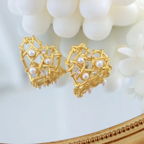 Valentine Special - Gold Plated Broken Heart Statement Earring