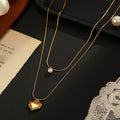 Delicate Heart Multilayer Pendant -18KT Gold Plated
