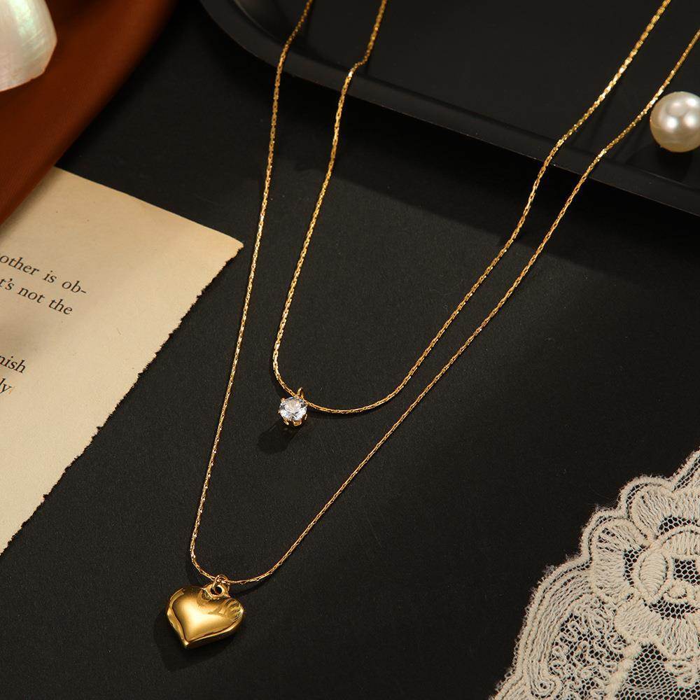Delicate Heart Multilayer Pendant -18KT Gold Plated