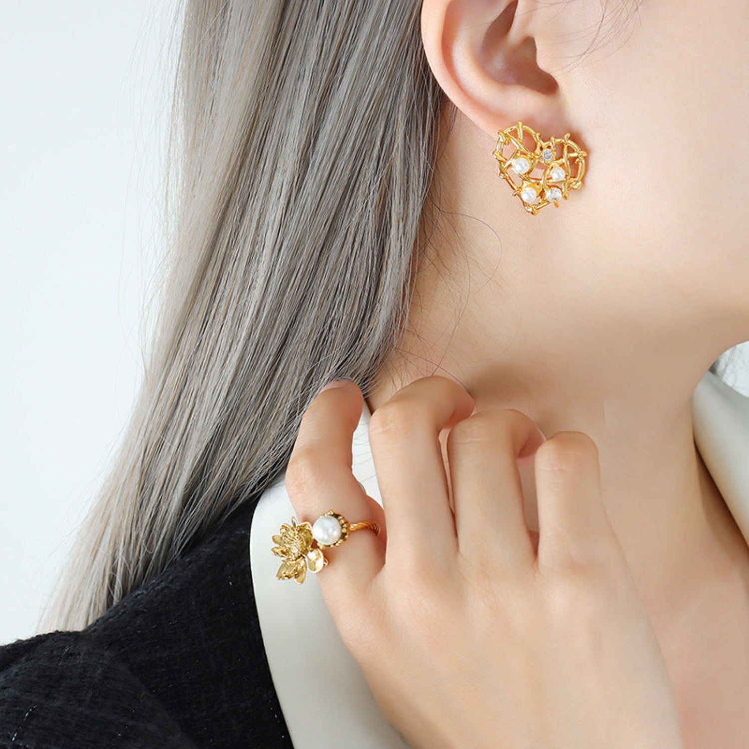 Valentine Special - Gold Plated Broken Heart Statement Earring