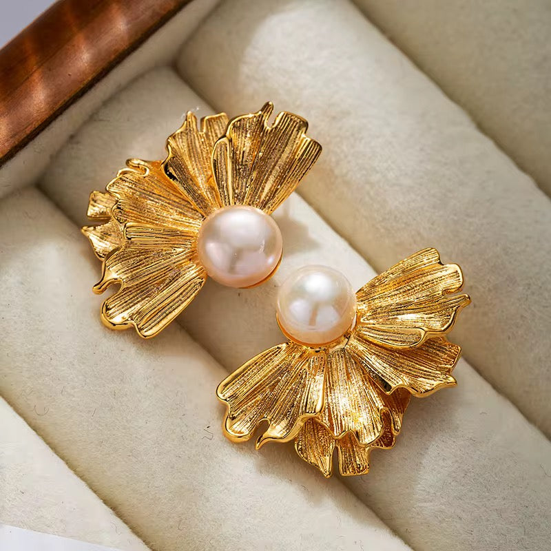 18K Gold Plated Tarnish-Free Waterproof Floral Stud Earring