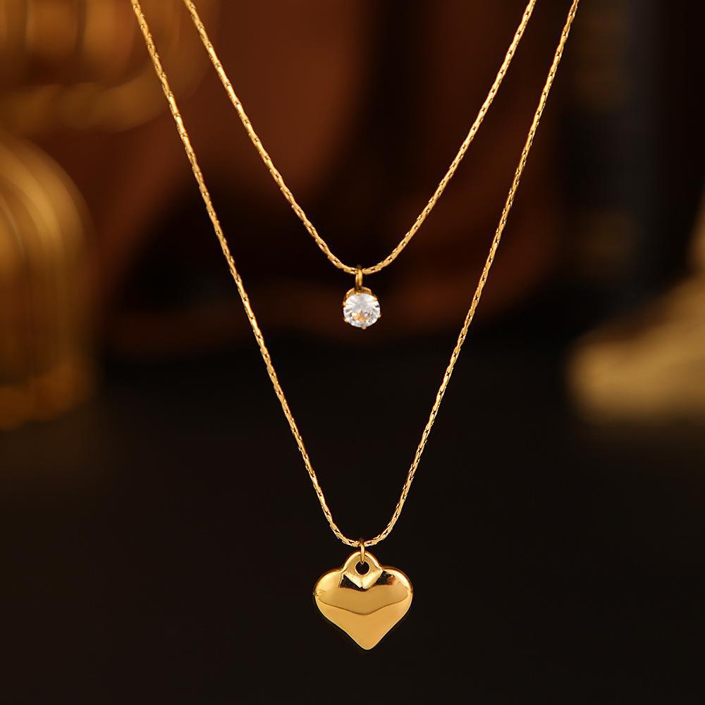 Delicate Heart Multilayer Pendant -18KT Gold Plated