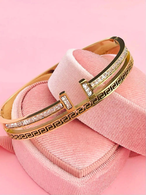 Aztek Nail Baby Cuff Bracelet -18KT Gold